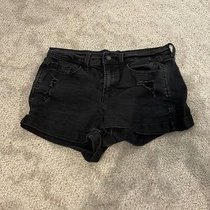Black jean shorts